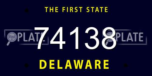 74138 Delaware License Plate
