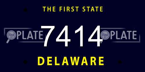 7414 Delaware License Plate