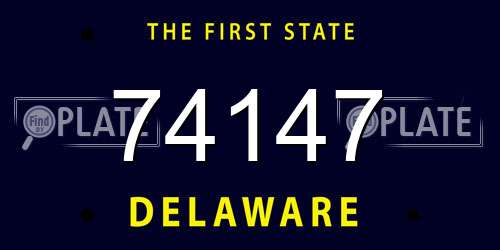 74147 Delaware License Plate