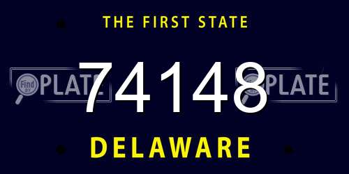 74148 Delaware License Plate