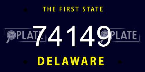 74149 Delaware License Plate