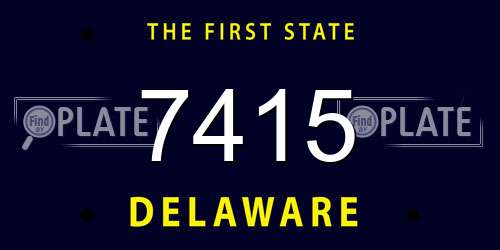 7415 Delaware License Plate