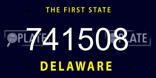 741508 Delaware License Plate