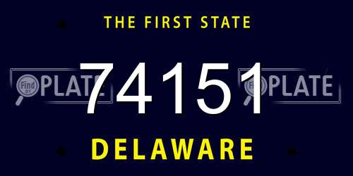 74151 Delaware License Plate