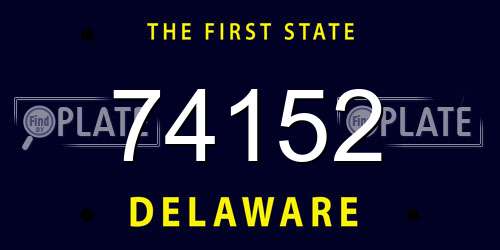74152 Delaware License Plate