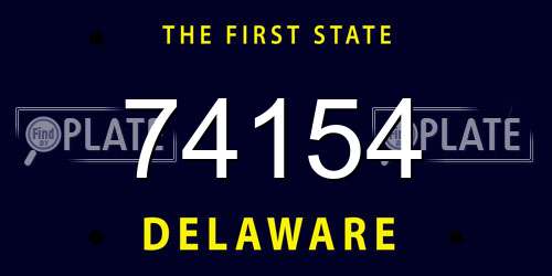 74154 Delaware License Plate