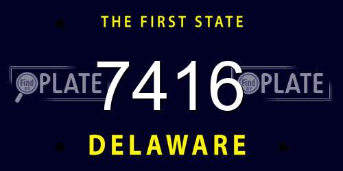 7416 Delaware License Plate