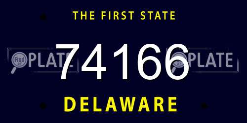 74166 Delaware License Plate