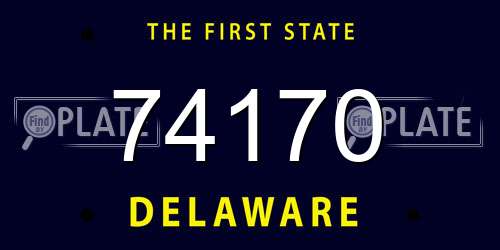 74170 Delaware License Plate