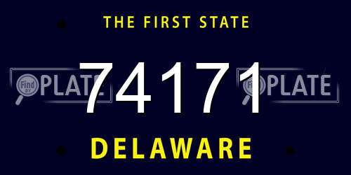 74171 Delaware License Plate