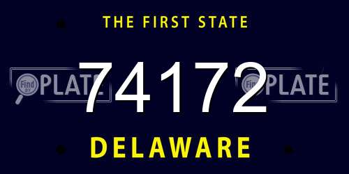 74172 Delaware License Plate