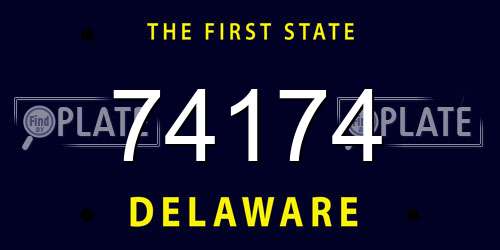 74174 Delaware License Plate