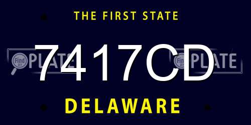 7417CD Delaware License Plate