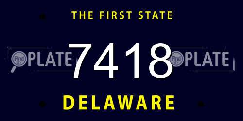 7418 Delaware License Plate