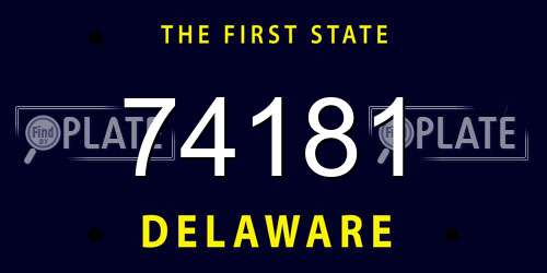 74181 Delaware License Plate