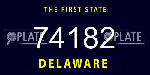 74182 Delaware License Plate