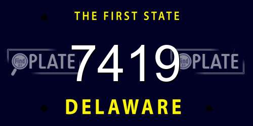7419 Delaware License Plate