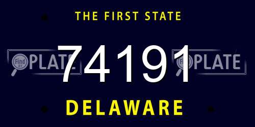 74191 Delaware License Plate