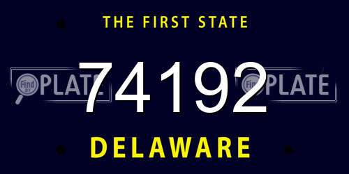 74192 Delaware License Plate