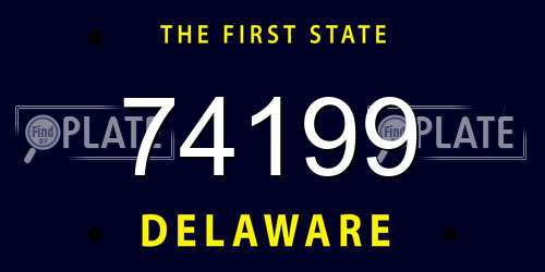 74199 Delaware License Plate