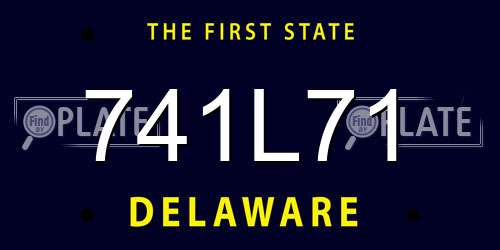741L71 Delaware License Plate