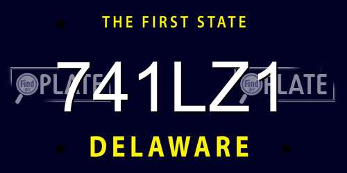 741LZ1 Delaware License Plate