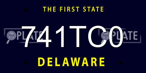 741TC0 Delaware License Plate
