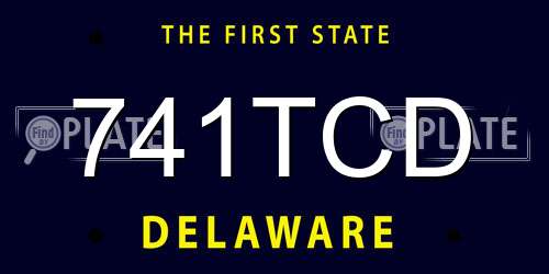 741TCD Delaware License Plate