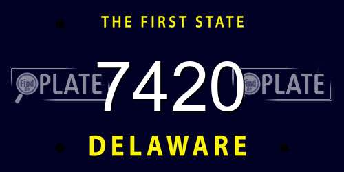7420 Delaware License Plate