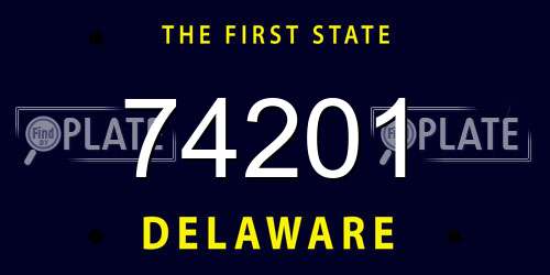 74201 Delaware License Plate
