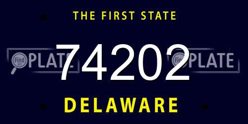 74202 Delaware License Plate
