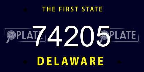 74205 Delaware License Plate