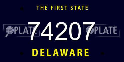 74207 Delaware License Plate