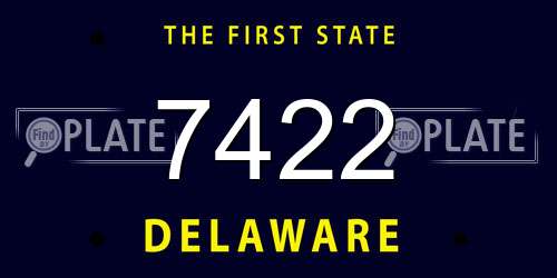 7422 Delaware License Plate