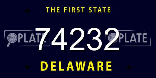 74232 Delaware License Plate