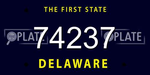 74237 Delaware License Plate