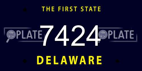 7424 Delaware License Plate