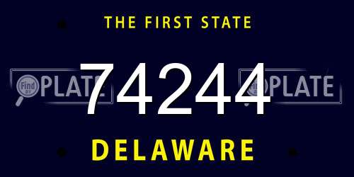 74244 Delaware License Plate