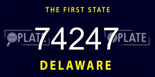 74247 Delaware License Plate