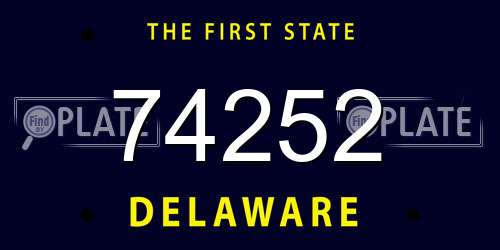 74252 Delaware License Plate
