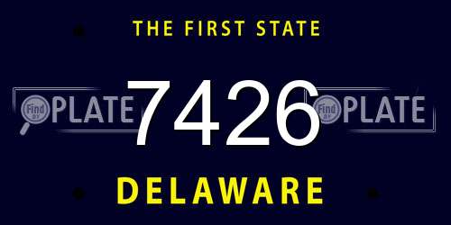 7426 Delaware License Plate