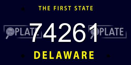 74261 Delaware License Plate
