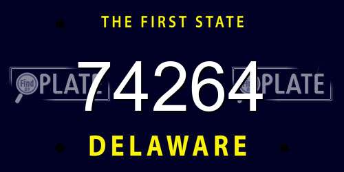 74264 Delaware License Plate