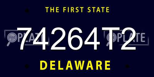 74264T2 Delaware License Plate