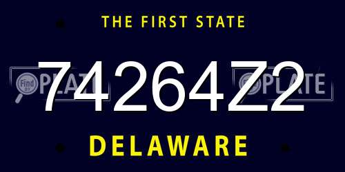 74264Z2 Delaware License Plate