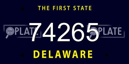 74265 Delaware License Plate