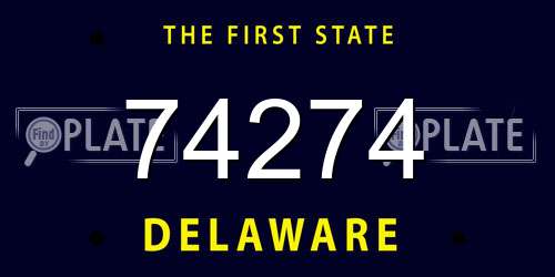 74274 Delaware License Plate