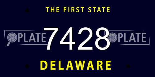 7428 Delaware License Plate