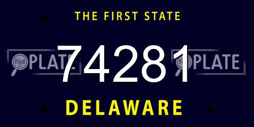 74281 Delaware License Plate