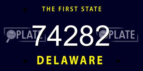 74282 Delaware License Plate